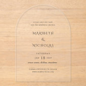 Invitations En Acrylique Mariage classique moderne Enregistrer la date (Recto)