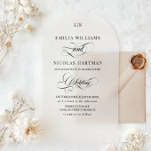 Invitations En Acrylique Mariage classique monogramme minimaliste