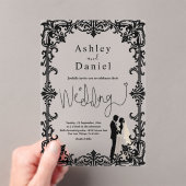 Invitations En Acrylique Mariage Classique Noir et Blanc Chic Romantique (In situ (ordinateur de poche))