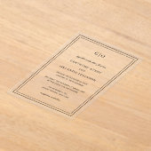Invitations En Acrylique Mariage classique noir et blanc élégant (Poser)