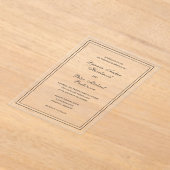 Invitations En Acrylique Mariage classique noir et blanc élégant (Poser)