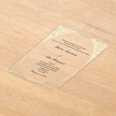 Invitations En Acrylique Mariage Classique Or (Poser)