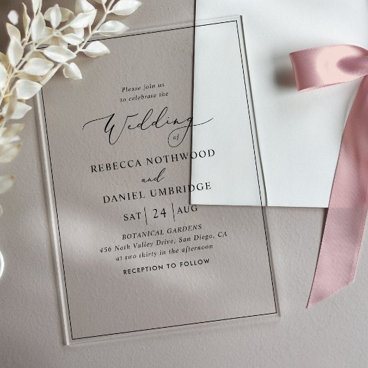 Invitations En Acrylique Mariage Classique & Simple