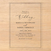Invitations En Acrylique Mariage Classique & Simple (Recto)