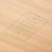 Invitations En Acrylique Mariage Classique Vintage Vert Sauge (Poser)