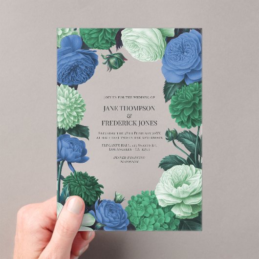 Invitations En Acrylique Mariage Cloud Mint, bleu alpin et brume éternelle (In situ (ordinateur de poche))