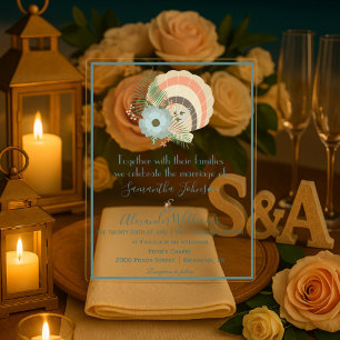 Invitations En Acrylique Mariage Coastal Seashell