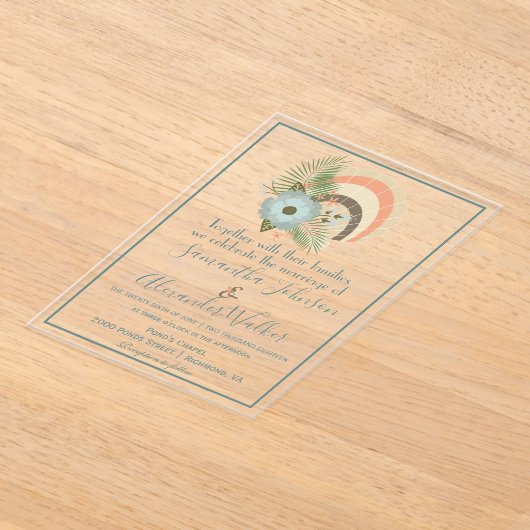 Invitations En Acrylique Mariage Coastal Seashell (Poser)