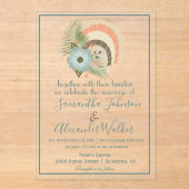 Invitations En Acrylique Mariage Coastal Seashell (Recto)