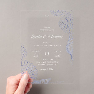 Invitations En Acrylique Mariage Côte Élégante 