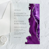 Invitations En Acrylique Mariage d'âge d'argent violet