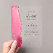 Invitations En Acrylique Mariage d'âge rose or moderne (In situ (ordinateur de poche))