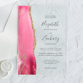 Invitations En Acrylique Mariage d'âge rose or moderne
