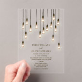 Invitations En Acrylique Mariage d'ampoules vintages (In situ (ordinateur de poche))