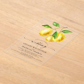 Invitations En Acrylique Mariage d'aquarelle Citrus citron (Poser)