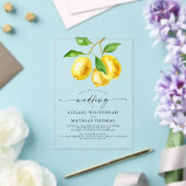 Invitations En Acrylique Mariage d'aquarelle Citrus citron (Insitu (Mariage))