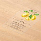 Invitations En Acrylique Mariage d'aquarelle Citrus citron (Poser)