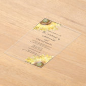 Invitations En Acrylique Mariage d'aquarelle des tournesols jaunes (Poser)