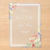 Invitations En Acrylique Mariage d'aquarelle florale (Recto)