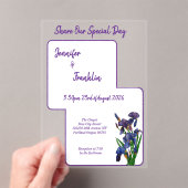 Invitations En Acrylique Mariage d'aquarelle Iris violet (In situ (ordinateur de poche))