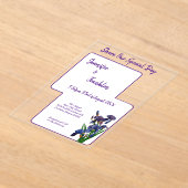 Invitations En Acrylique Mariage d'aquarelle Iris violet (Poser)