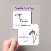 Invitations En Acrylique Mariage d'aquarelle Iris violet (In situ (ordinateur de poche))