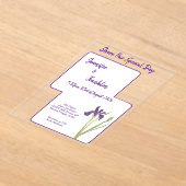 Invitations En Acrylique Mariage d'aquarelle Iris violet (Poser)