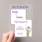 Invitations En Acrylique Mariage d'aquarelle Iris violet (In situ (ordinateur de poche))