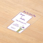 Invitations En Acrylique Mariage d'aquarelle Iris violet (Poser)