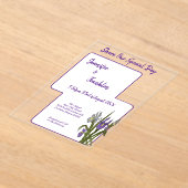 Invitations En Acrylique Mariage d'aquarelle Iris violet (Poser)