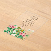 Invitations En Acrylique Mariage d'aquarelle périphérique fleur sauvage (Poser)