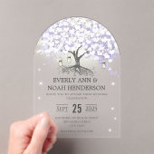Invitations En Acrylique Mariage d'arbre généalogique Lilac (In situ (ordinateur de poche))