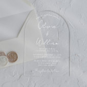 Invitations En Acrylique Mariage d'arc blanc chic