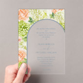 Invitations En Acrylique Mariage d'arc bleu chic Fleurs (In situ (ordinateur de poche))