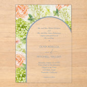 Invitations En Acrylique Mariage d'arc bleu chic Fleurs (Recto)