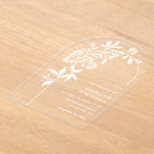 Invitations En Acrylique Mariage d'arc botanique blanc moderne (Poser)