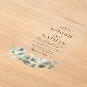 Invitations En Acrylique Mariage d'arc Feuille vert moderne (Poser)