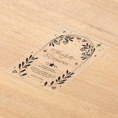 Invitations En Acrylique Mariage d'arc floral étoile noire (Poser)