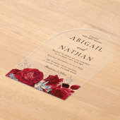 Invitations En Acrylique Mariage d'arc magique Red Roses (Poser)