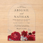 Invitations En Acrylique Mariage d'arc magique Red Roses (Recto)