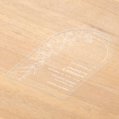 Invitations En Acrylique Mariage d'arche à bouquet floral blanc (Poser)