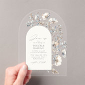 Invitations En Acrylique Mariage d'arche aquarelle Fleur sauvage Delicate I (In situ (ordinateur de poche))