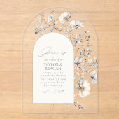 Invitations En Acrylique Mariage d'arche aquarelle Fleur sauvage Delicate I (Recto)