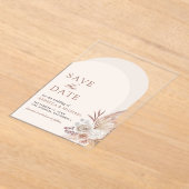Invitations En Acrylique Mariage d'arche de Pampas florales neutres Enregis (Poser)