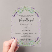 Invitations En Acrylique Mariage d'arche de violette de lavande (In situ (ordinateur de poche))