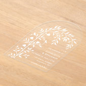Invitations En Acrylique Mariage d'arche d'oiseaux botaniques blancs (Poser)