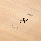 Invitations En Acrylique Mariage d'arche en écriture noire simple et modern (Poser)