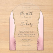 Invitations En Acrylique Mariage d'arche moderne en or rose vierge (Recto)