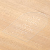 Invitations En Acrylique Mariage d'arche transparent Monogramme moderne (Poser)