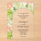Invitations En Acrylique Mariage d'arche vert Sage Fleurs Chic (Recto)